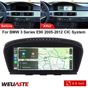 For BMW 3 Series E90 2005-2012 CIC 8.8'' Touch Screen Linux Navigation Carplay - Picture 1 of 12