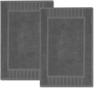 White Classic Luxury Bath Mat Floor Towel Set - Absorbent Cotton Hotel Spa Showe - Image 1 of 4