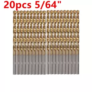20x 5/64" Drill Bit Set HSS Titanium Jobber Length Twist Metal Drill Bits Tools - Picture 1 of 5