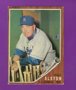 1962 Topps baseball card #217 Walt Alston, Los Angeles Dodgers EX+ - Picture 1 of 2