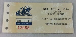 1996 12/04 Connecticut at Pitt Basketball Ticket Stub-Richard Hamilton