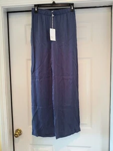 NWT Haven Well Within Casual Lounge Pants Rayon Viscose Navy Wide Leg XS - Picture 1 of 6