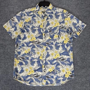 Denim & Supply Ralph Lauren Shirt Men M Blue Floral Button Up Short Sleeve Adult - Picture 1 of 6