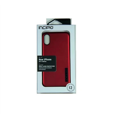 Incipio Dualpro Case for iPhone Xs X Dual Layers Impact Absorb Red IPH-1629-RBK - Image 1 of 4