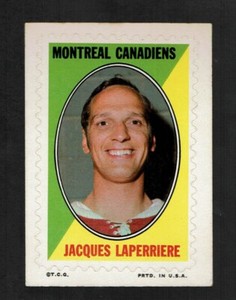 1970-71 Topps Sticker Stamps Jacques Laperriere Montreal Canadiens Hall of Famer