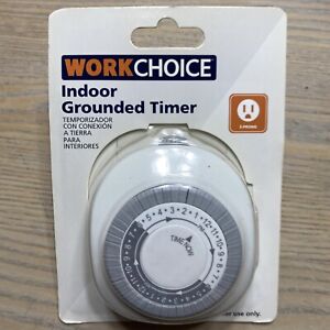 NEW Work Choice Indoor Grounded Timer Security, Christmas - 3-Prong Programmable
