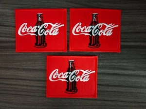 3 pcs CoCA CoLA Coke Soda Patch Embroidered Iron or Sew on Shirt Jacket bag#001 - Picture 1 of 6