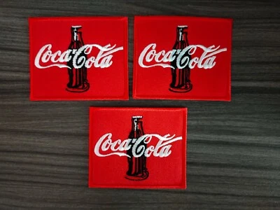 3 pcs CoCA CoLA Coke Soda Patch Embroidered Iron or Sew on Shirt Jacket bag#001 - Image 1 of 4