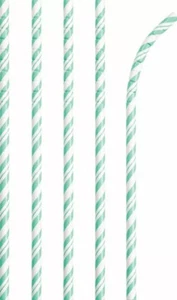 Paper Straws Fresh Mint Green & White Stripe 24 Pack Green Party Supplies Decor - Picture 1 of 1