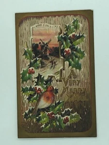 Vintage Weihnachtspostkarte Anfang 1900 Prägekarte Deutschland - Bild 1 von 2