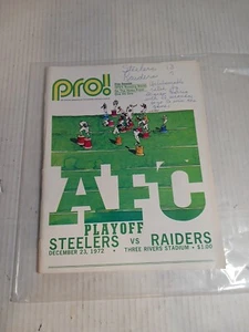 Pro 23.12.1972 Steelers vs Raiders AFL Playoff Programm einwandfreier Empfang - Bild 1 von 13