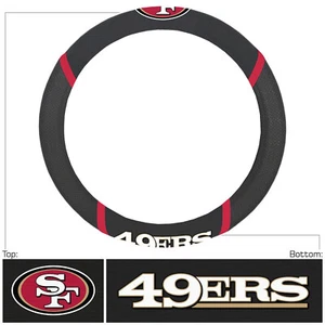 Football San Francisco 49ers Embroidered Mesh Steering Wheel Cover 14.5"-15.5" - Picture 1 of 2