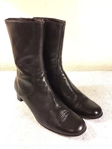 Cole Haan Mujer Cuero Marrón Cuero Cremallera Botas Talla 8.5 AA Hechas en Italia - Imagen 1 de 12