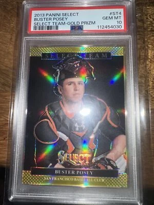 2013 Panini Select Team Buster Posey Prizm Gold  PSA 10 Gem Mint - Image 1 of 2