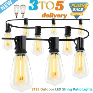 Outdoor String Lights 100 Ft Shatterproof And Waterproof Led Outdoor 2700K Warm - Picture 1 of 17