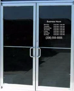 Business Store Hours lettering Sign Vinyl Decal Sticker 14x 14 Window Door Glass - Picture 1 of 1