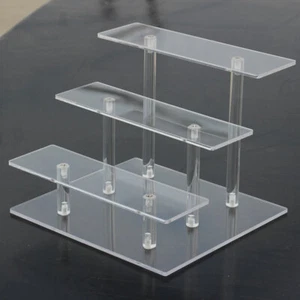 Acrylic Shelves Display Stand Model Cars Toy Cupcakes Rack Transparent Shop Home - Picture 1 of 11
