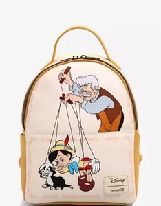 Mini mochila Pinocho y Geppetto Loungefly/Disney BN con etiquetas - Imagen 1 de 4