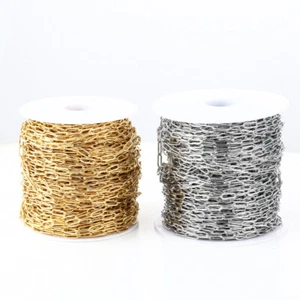 Vergoldete Edelstahl 4x12 mm Rolo Gliederketten Zum Selbermachen Schmuck Basteln Fundstücke - Bild 1 von 8