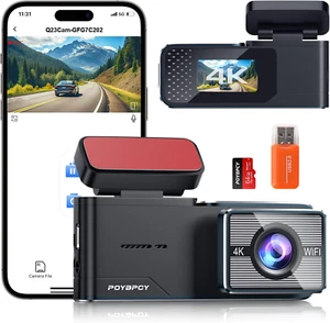 Wifi Dash Cam Car 4K UHD Camera 64GB Night Vision Video Recording Accident Proof Cam - Picture 1 of 7