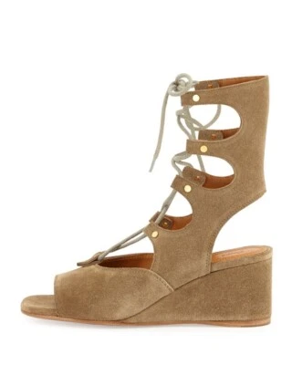 CHLOE 228554 Foster sandalias cuña gladiador gamuza oliva talla 37 Foto 1 de 4