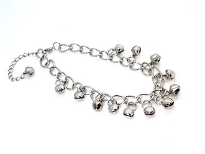 Bell Ankle Bracelet 12 Bell Anklet Quality Shiny Steel Unisex Summer Jewellery - Picture 1 of 7