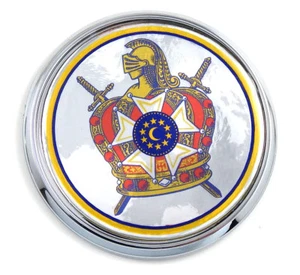 DeMolay De Molay Masonic Flag 2.75" Car Chrome Round Emblem Decal 3D badge - Bild 1 von 6