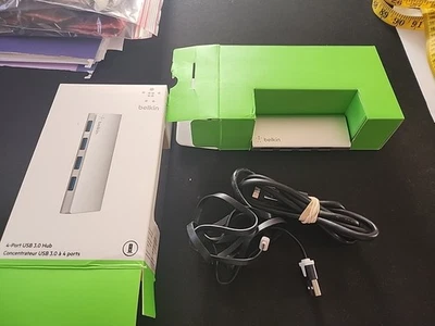 Belkin F4U073 4-Port USB 3.0 hub SuperSpeed Ports Mac devices only NEW Open Box  - Image 1 of 4