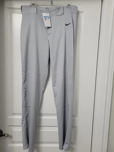 NWT Nike Pro Gray Baseball Medium Straight Leg Slim Fit High Rise Active Pants - Picture 1 of 10