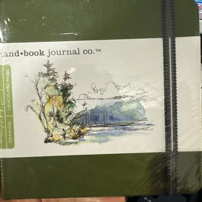 Travelogue 绘画书,方形 5-1/2 x 5-1/2,镉绿色艺术家杂志,... — 第 1/2 张图片