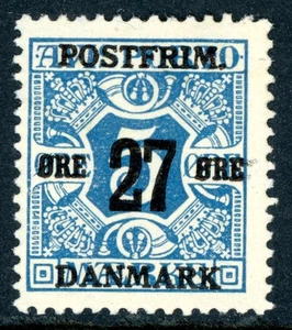 Denmark 1918 Definitive 27o/5o Blue Perf 14x14½ Scott #146 Mint K622 - Picture 1 of 6