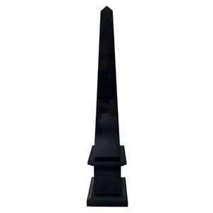 Classic Obelisk in Black Marble Acceglio Table Sculpture H 25cm - Picture 1 of 6