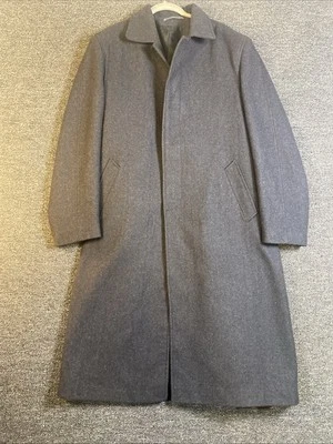 Vintage Mersley Pure Wool Grey Over Coat L  Crombie Style Coat 1960s - Image 1 of 4