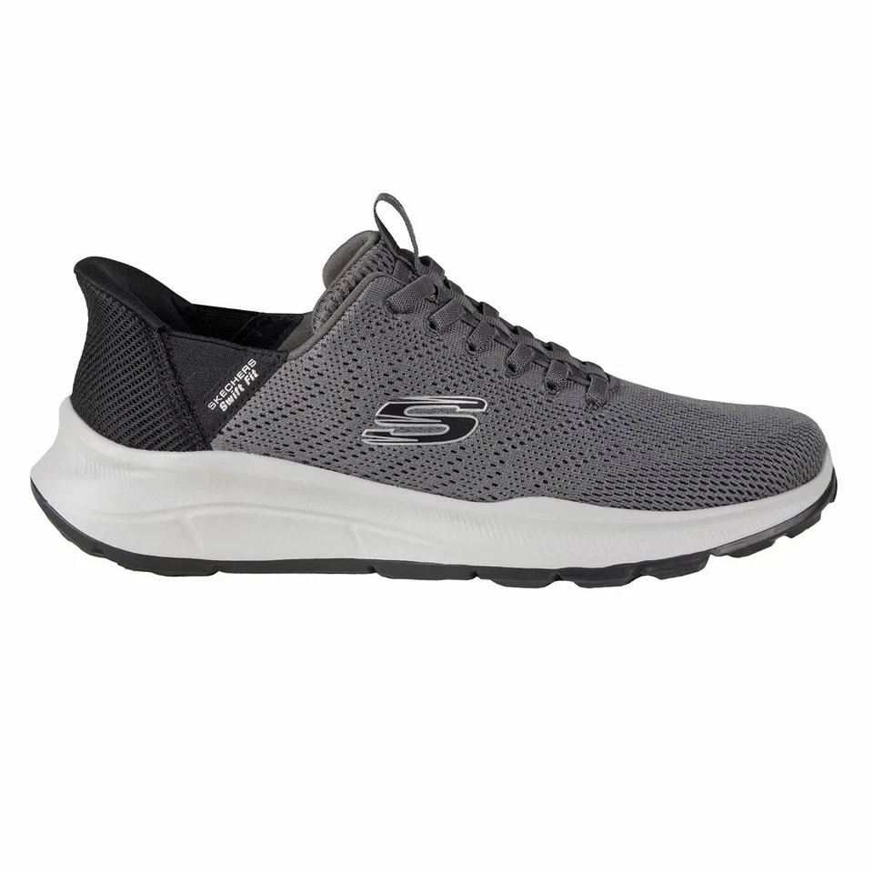 SKETCHERS TRAINERS Men Black SWIFT FIT Equalizer Sketcher SLIP-INS Walking Shoes - Image 1 of 1