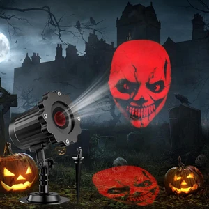 3D Red Skull Halloween Projector Lights Waterproof Outdoor Indoor Holiday Decor - Picture 1 of 7