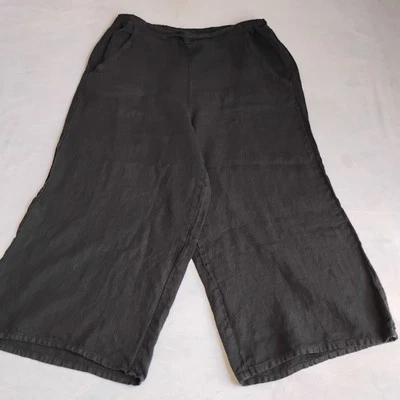 Pantalones Match Point EE. UU. Pequeños 100 Lino Cintura Elástica Cápsula Lagenlook  Foto 1 de 4