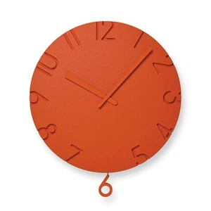 Lemnos Wall Clock Carved Swing Colored Analog Pendulum Orange CARVED SWING COLOR - Picture 1 of 1