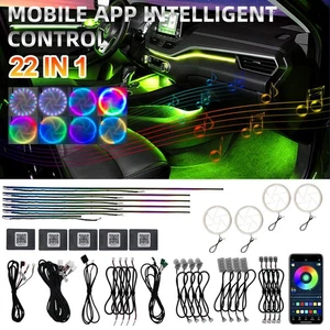 RGB Symphony LED Innenraumbeleuchtung Auto KFZ Ambiente Leuchten Glasfaser DE - Bild 1 von 40