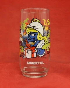 Vintage Smurfette Smurf Beverage Glass 16 Oz Peyo 1983 #0837 - Picture 1 of 5