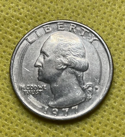 Rare 1977 Quarter No Mint Mark With Circular Error Cover