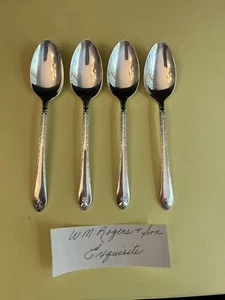 4 Wm Rogers & Son Exquisite 1940 Teaspoons - Picture 1 of 1