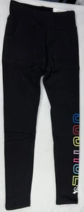 Justice Active Girls High Waist Legging - Black with Colorful Logo - Size 10 - Picture 1 of 7