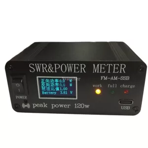 FM AM CW SSB 1,8 MHz-50 MHz SWR Misuratore di potenza di picco 120 W PWR Misuratore SWR - Foto 1 di 6