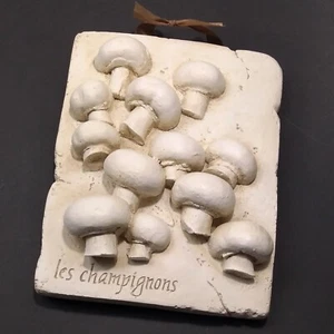 Vintage 1997 HPI Plaster 3D Mushrooms Hanging Wall Art Plaque Les Champignons - Picture 1 of 14