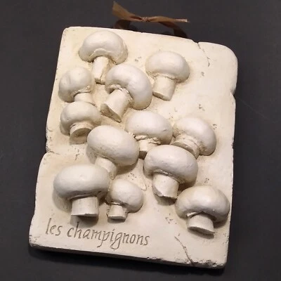 Placa de arte de pared colgante de setas 3D de yeso HPI de colección 1997 Les Champignons Foto 1 de 4