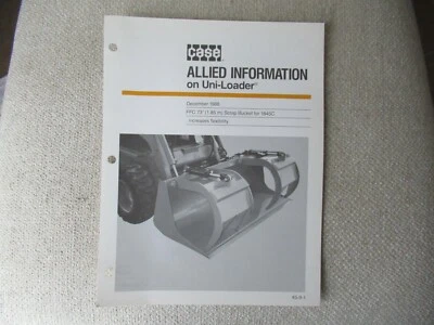 1988 Case scrap bucket 1845C uni-oloader  spec brochure - Image 1 of 2