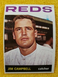 1964 Topps Reds #303 Jim Campbell vintage baseball trading card 
