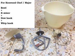 For Kenwood Chef Classic Mixer Genuine Attachment K Beater Dough Hook Whisk Bowl - Picture 1 of 11