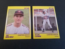 2-1990 STAR CO. ROOKIES MARK LEWIS, JIM BRUSKE CANTON AKRON INDIANS MINT #12-13