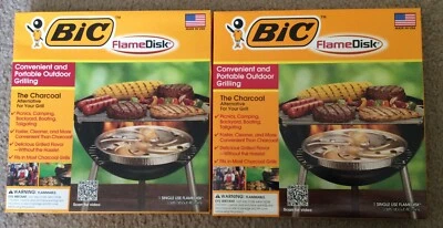 New Lot of 2 Bic Flame Disk Convenient And Portable Outdoor Grilling - Image 1 of 3